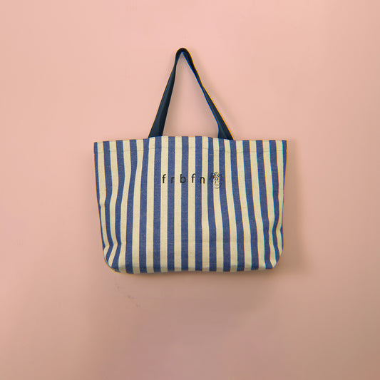 Oia Frenchboyfriend Oia Bag (Blue Stripe Linen Cotton Mix Tote Bag)