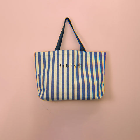 Oia Frenchboyfriend Oia Bag (Blue Stripe Linen Cotton Mix Tote Bag)