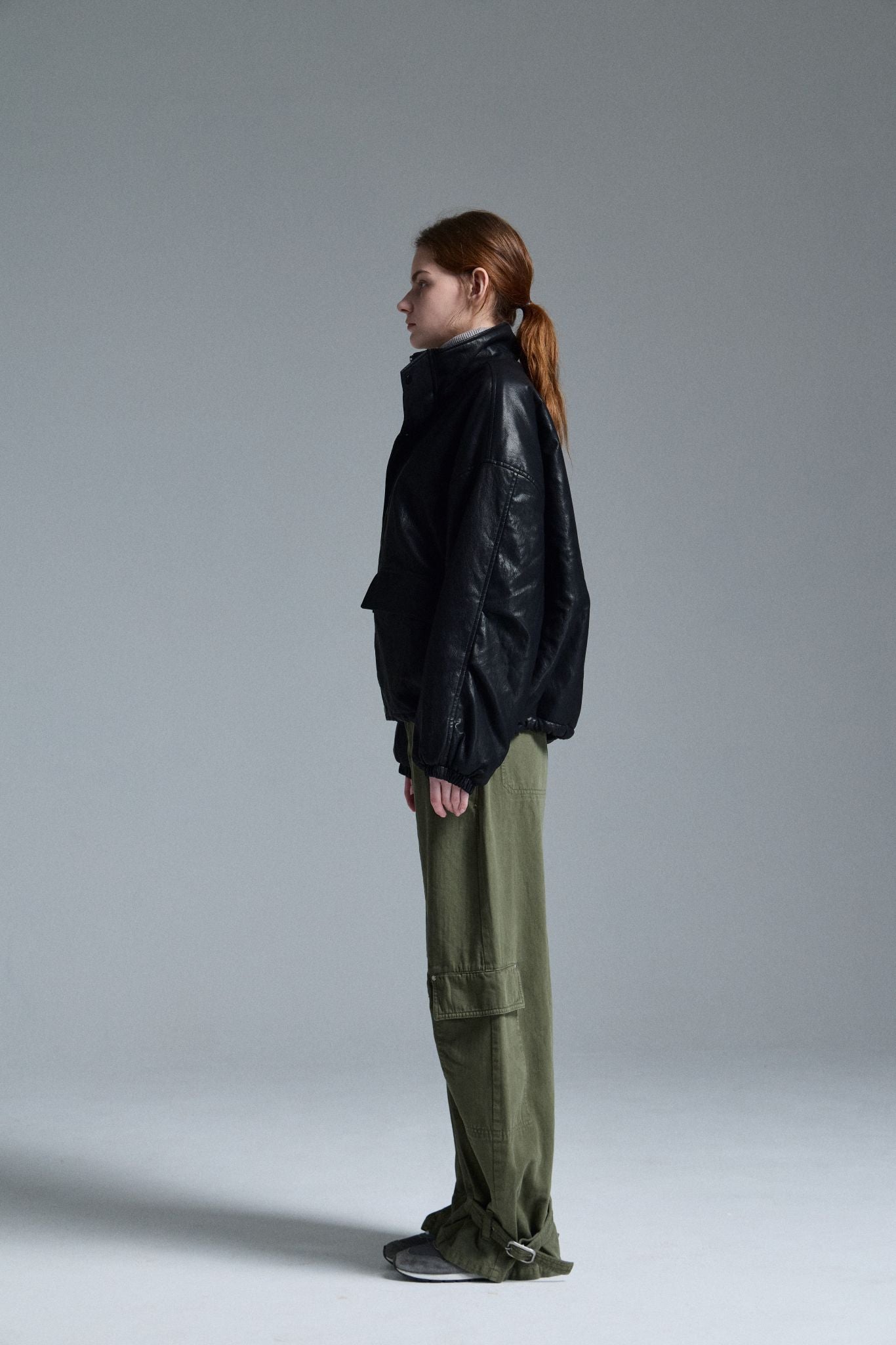 Douillet -  Black Faux Leather Bomber