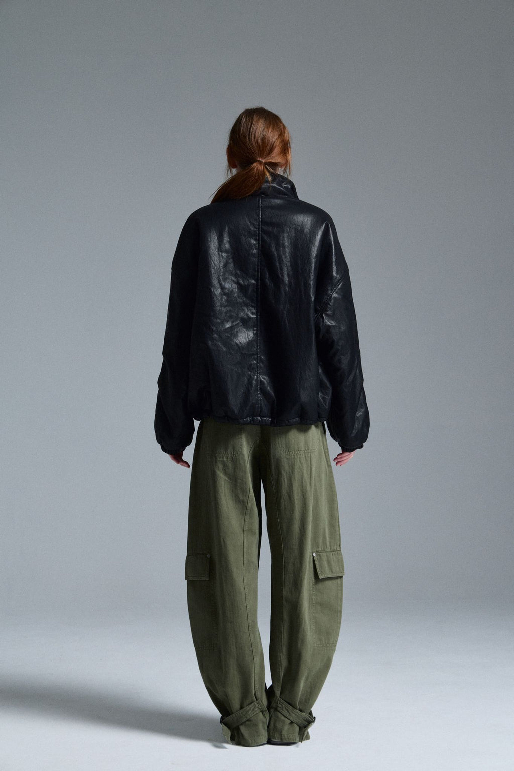 Douillet -  Black Faux Leather Bomber