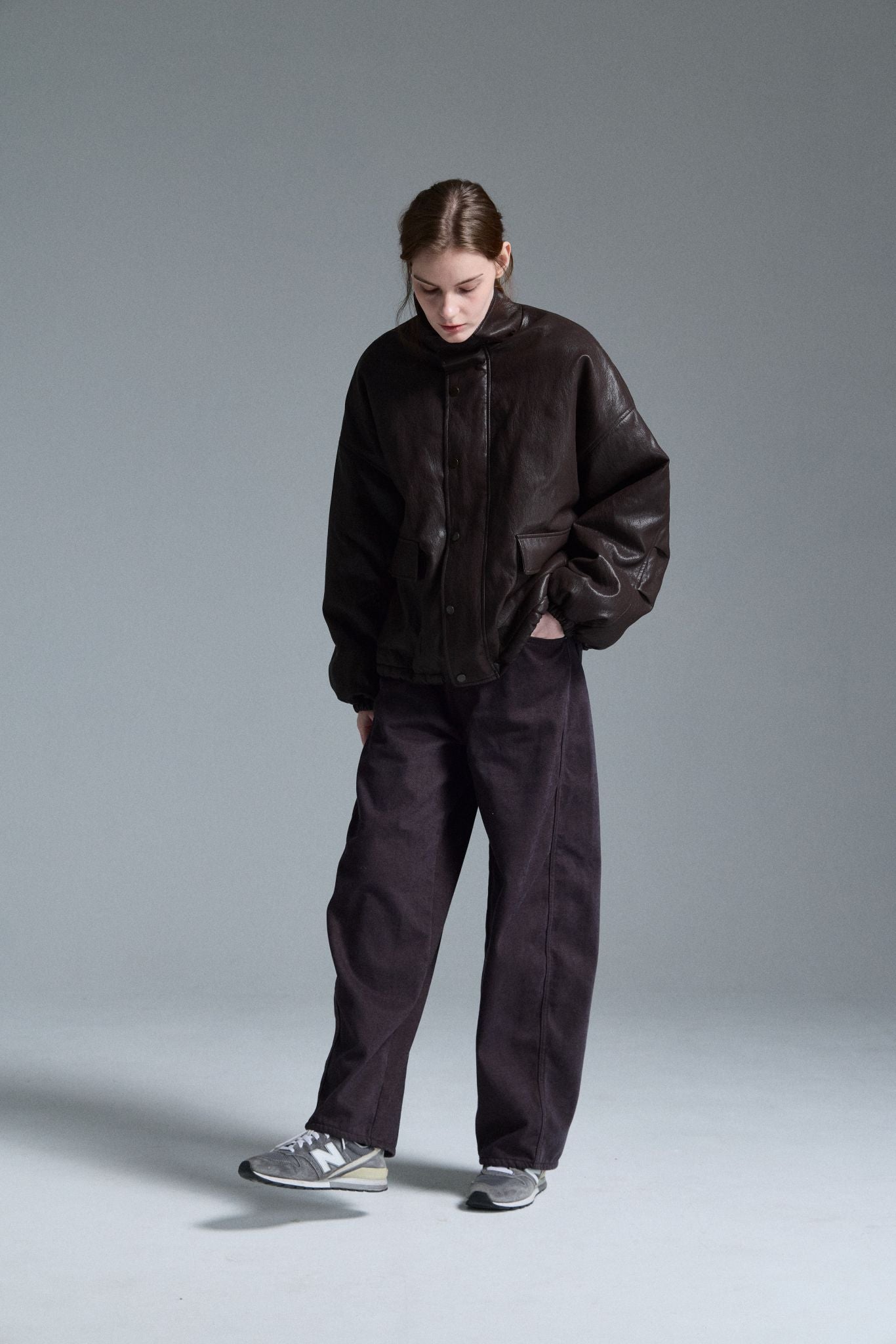 Douillet- Brown Faux Leather Jacket