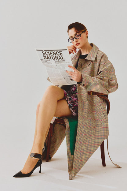 Berlin Checked Green Trench Coat