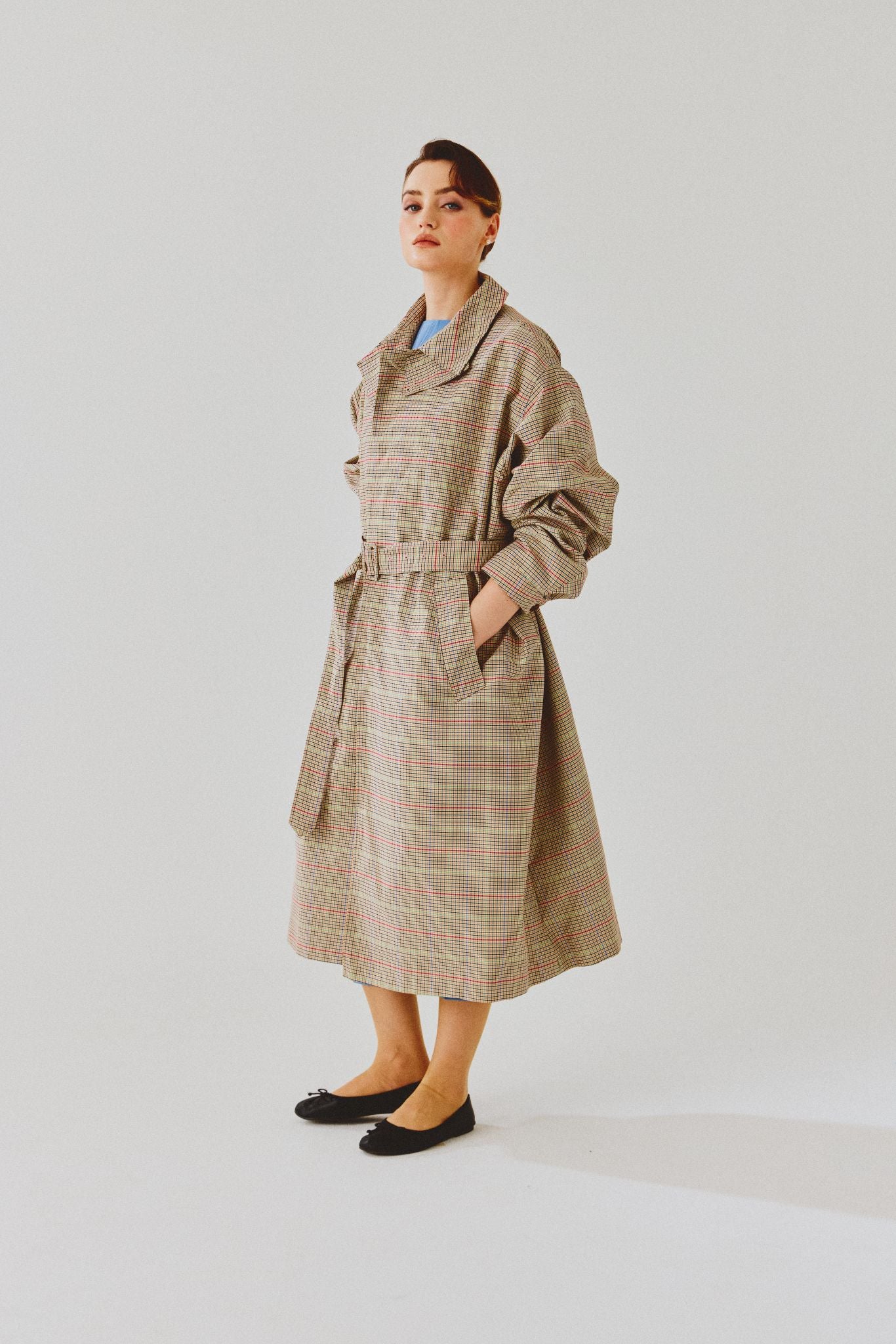 Berlin Checked Trench Coat Green Limited Edition