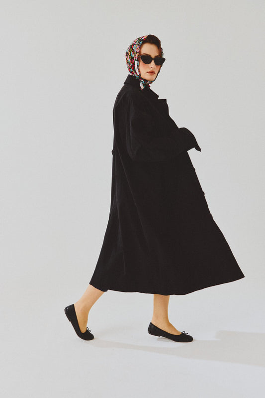 Sigature London Plane Water Repellent Trench Coat Black