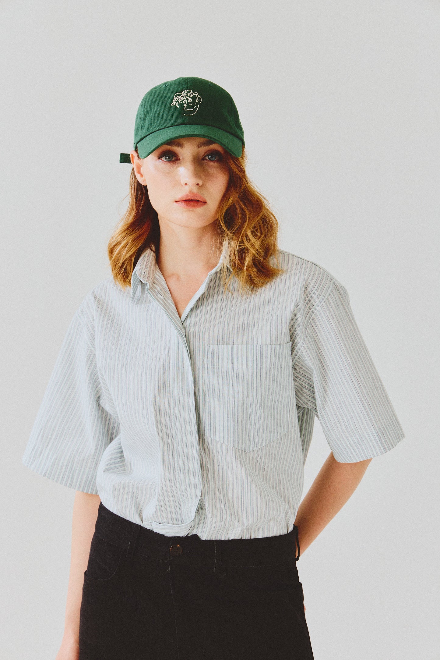 frenchboyfriend signature green with white logo embroidery hat