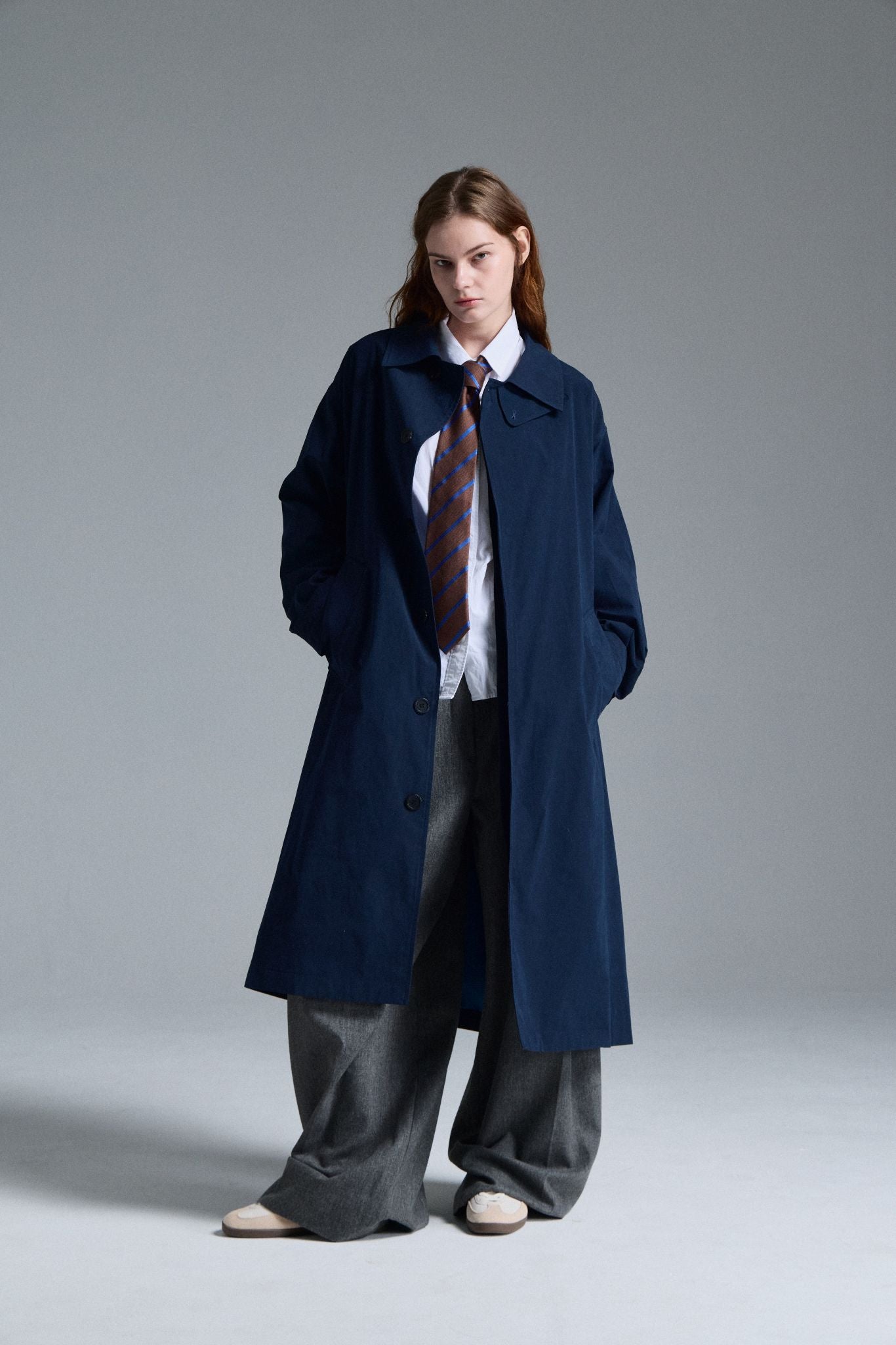 New Arrival London Plane  Water Repellent Trench coat Navy