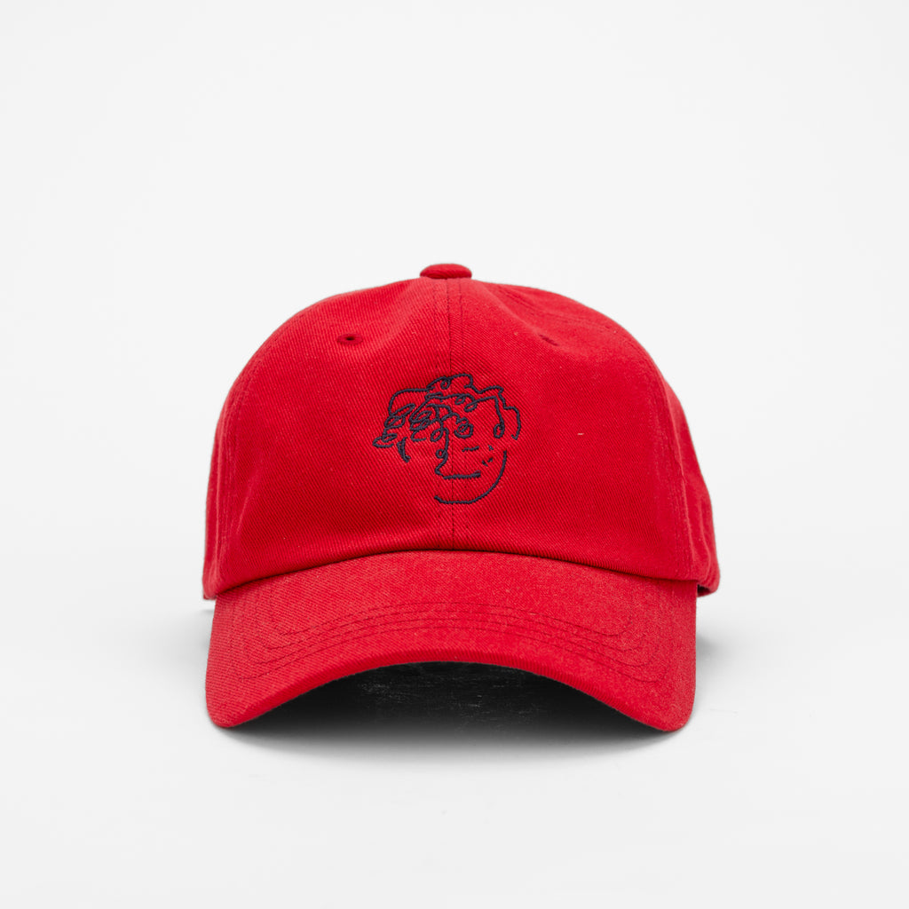 frenchboyfriend signature red hat with navy embroidery logo