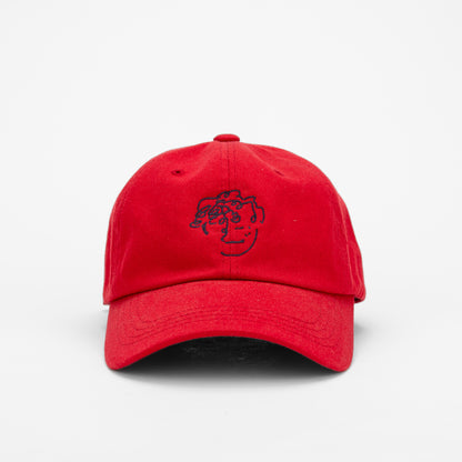 frenchboyfriend signature red hat with navy embroidery logo