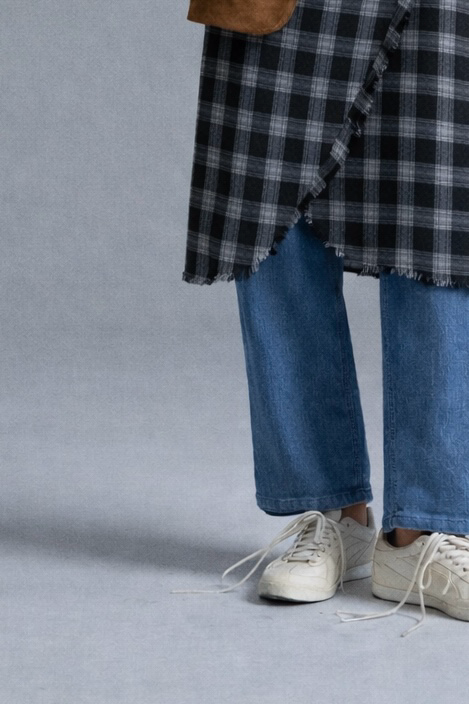 The Black Check Wrap Skirt