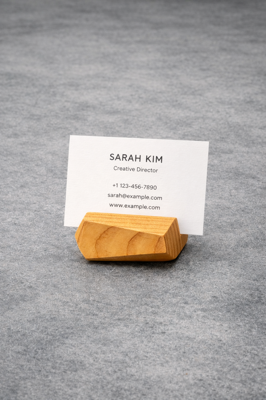 Hand-Carved Wooden Card Holder