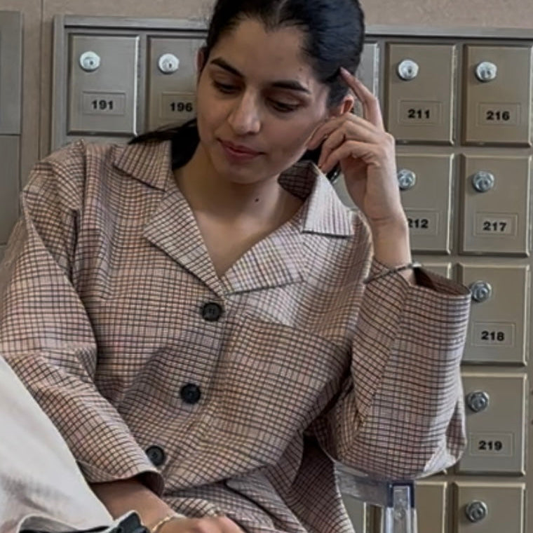 Berlin Checked Button-Up Shirt Jacket – Pink Plaid