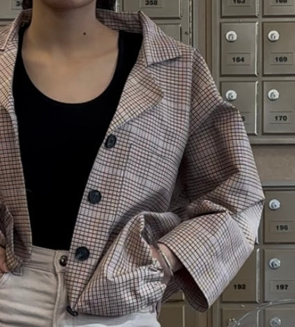 Berlin Checked Button-Up Shirt Jacket – Pink Plaid