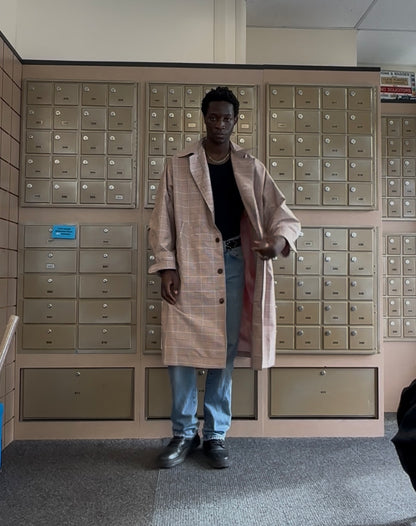 Berlin Checked Trench Coat Pink Limited Edition