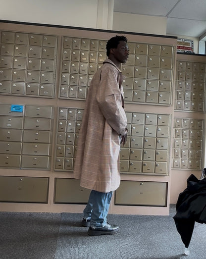 Berlin Checked Trench Coat Pink Limited Edition