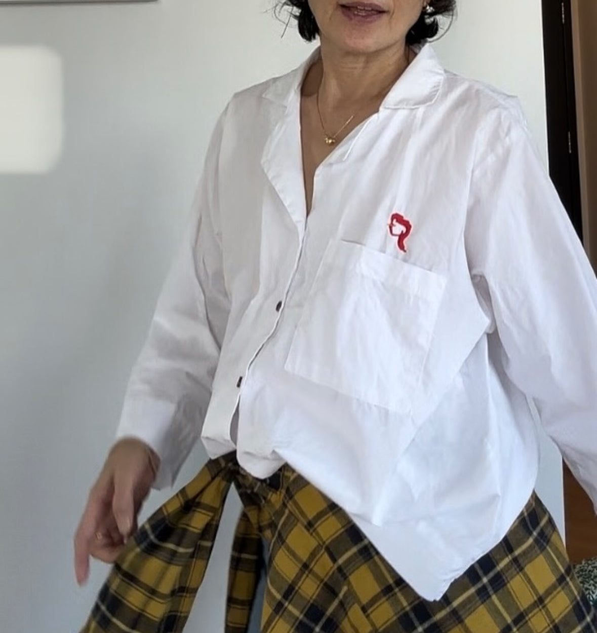 french girlfriend logo white organic cotton shirt