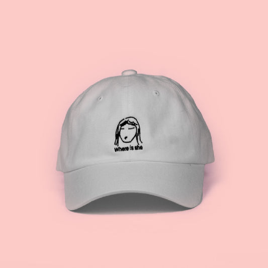 frenchboyfriend Signature "Where is She" Embroidery  White Hat