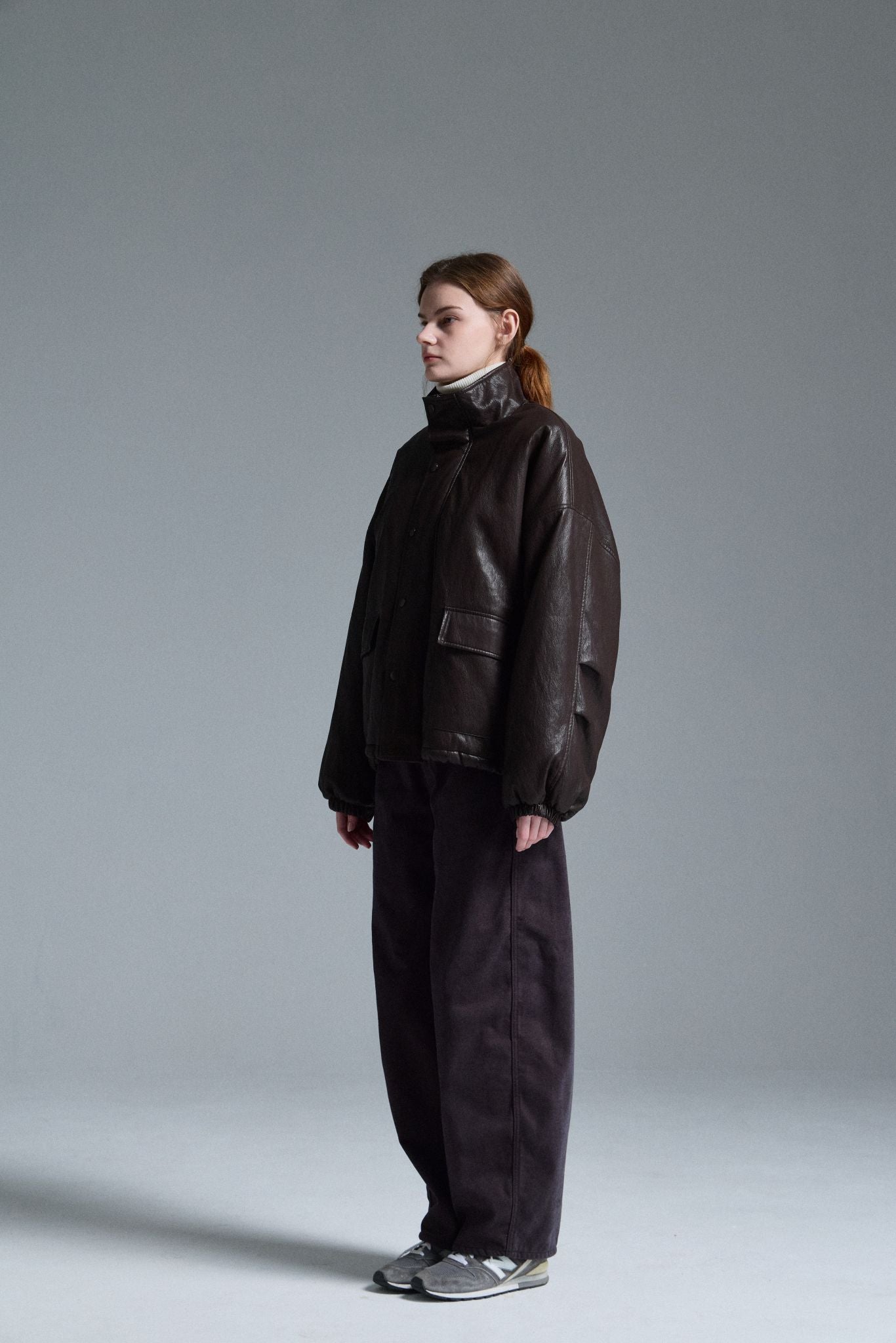 Douillet- Brown Faux Leather Jacket